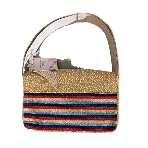 World Travel Beaded Handcrafted Made in India Bag Nwt - Picture 4 of 7